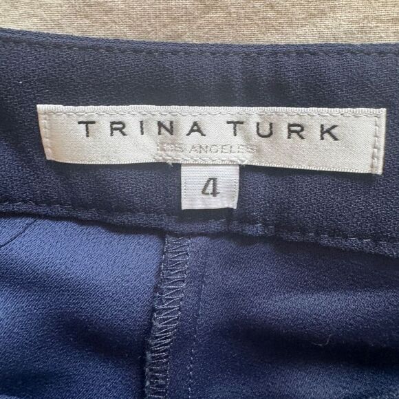 Trina Turk Skort Women's 4 Navy Blue Flat Front High Rise Pockets - Picture 8 of 10